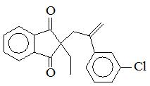 2-[2-(3-氯苯基)丙-2-烯-1-基]-2-乙基茚滿-1,3-二酮；
2-[2-(3-Chlorophenyl)-2-propen-1-yl]-2-ethyl-1H-indene-1,3(2H)-dione；
CPED