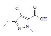 1-甲基-3-乙基-4-氯吡唑-5-甲酸； 
4-Chloro-3-ethyl-1-methyl-1H-pyrazole-5-carboxylic acid；
EMCA